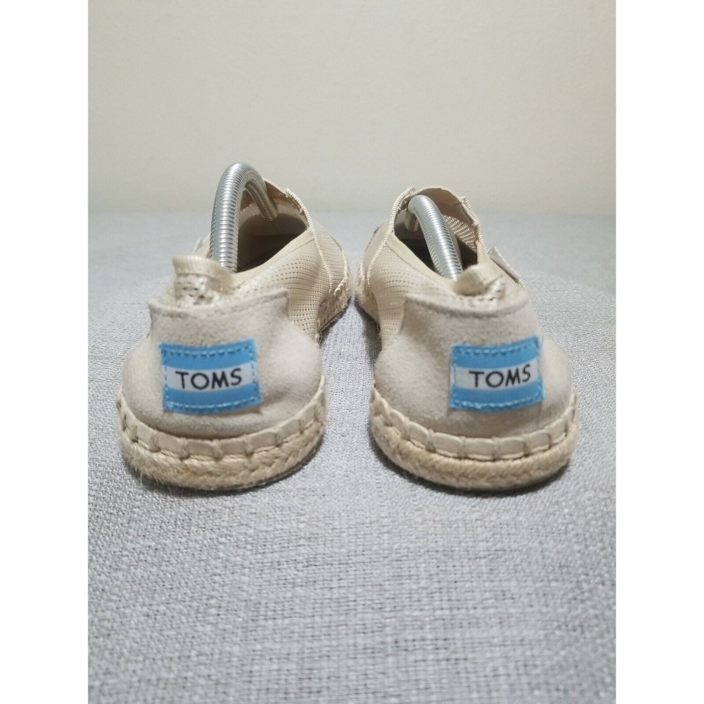 TOMS Alpargata Rope Espadrille Slip On Suede Mesh Womens Size 9 Flats Beige - Picture 4 of 16